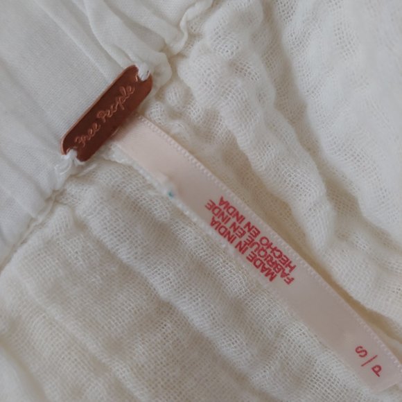 Free people Gauzy Beachy Resort Comfy jogger Loungewear Pants Pockets Cream SP - Picture 12 of 12